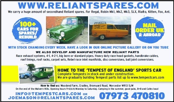 Reliant Spares advert regal